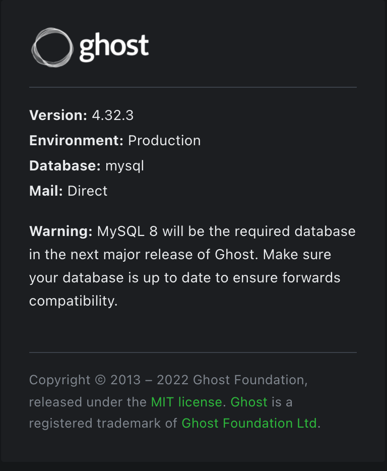 How to check the Ghost version you are running