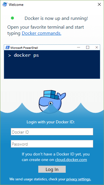 Docker successfully installed
