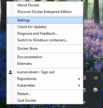 Docker settings